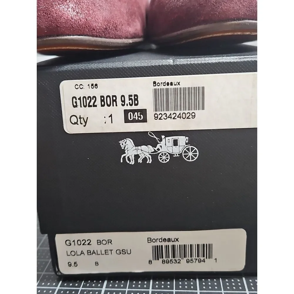 Coach Lola Ballet Bordeaux Suede shoes woman Sz US 9.5 M‎